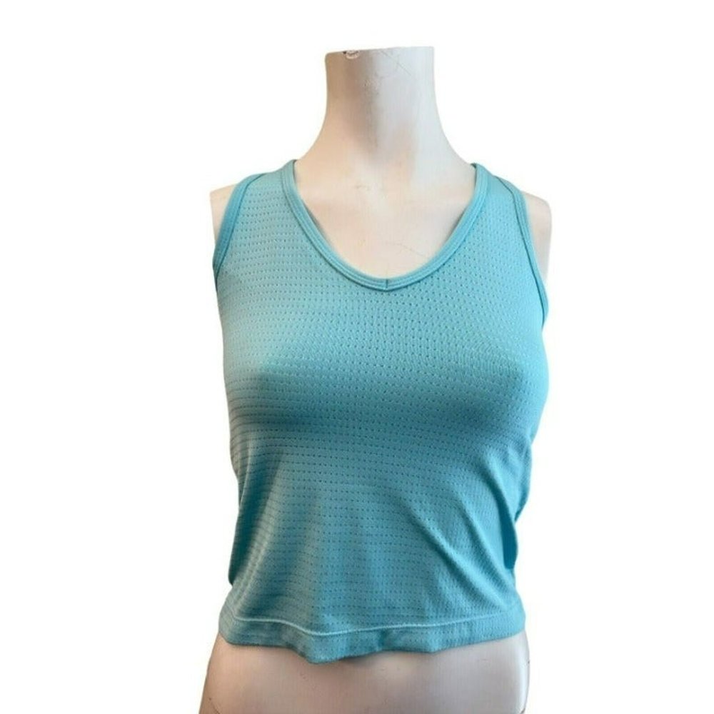 Nike Tank Top Womens Small Blue Racer Back Dri Fit Athletic Padded Sports Bra